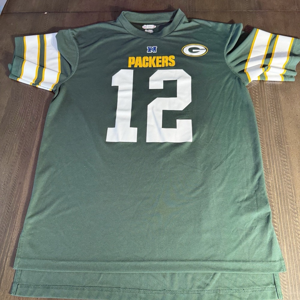 Aaron Rodgers #12 Green Bay Packers Jersey Shirt NFL Team Apparel'13 Men L ✅flaw